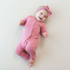 Zippered Romper in Apple Blossom